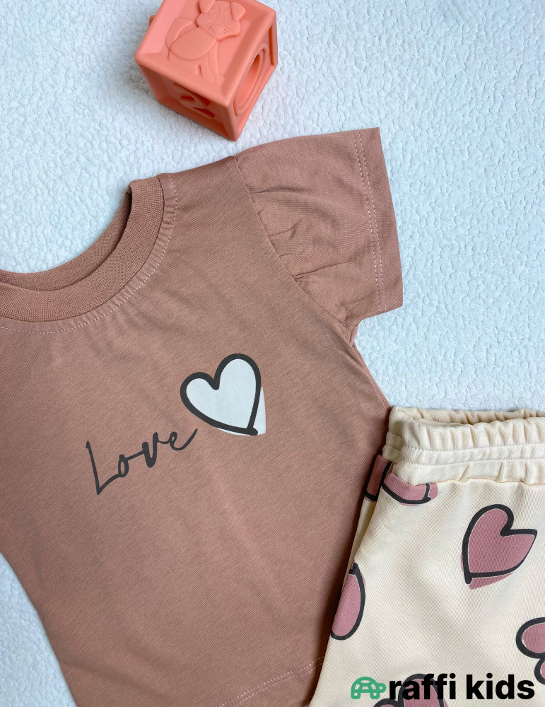 Love 2-li dəst -Türkiyə istehsalı pambıq uşaq geyimi|Raffi Kids
