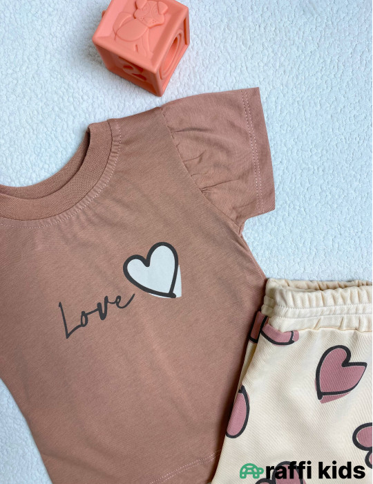 Love 2-li dəst -Türkiyə istehsalı pambıq uşaq geyimi|Raffi Kids