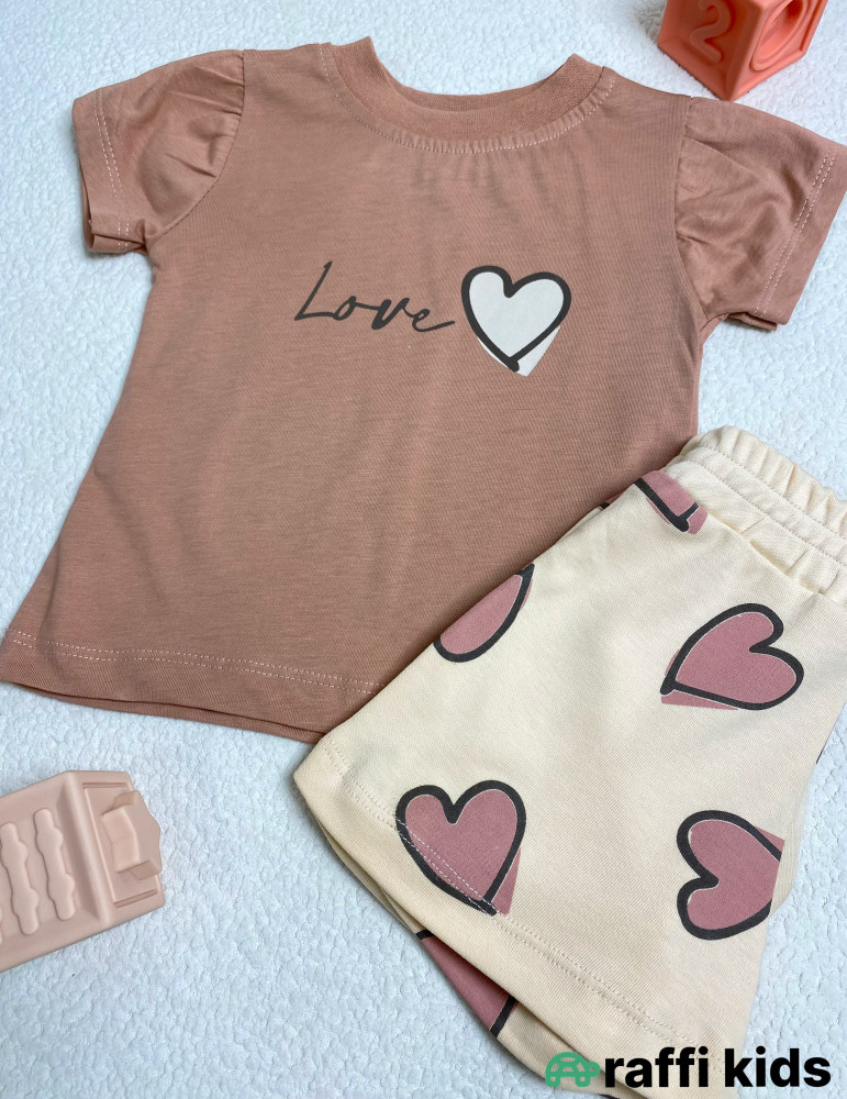 Love 2-li dəst -Türkiyə istehsalı pambıq uşaq geyimi|Raffi Kids