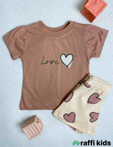 Love 2-li dəst -Türkiyə istehsalı pambıq uşaq geyimi|Raffi Kids