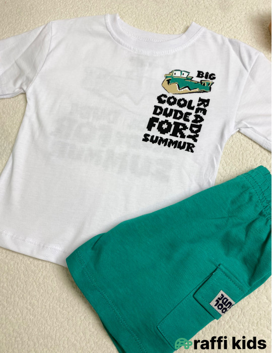 Cool dude 2-li dəst -Türkiyə istehsalı pambıq uşaq geyimi|Raffi Kids