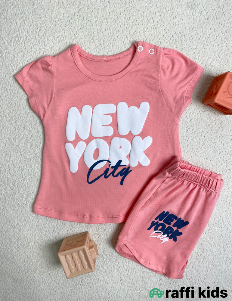 New york 2-li dəst -Türkiyə istehsalı pambıq uşaq geyimi|Raffi Kids