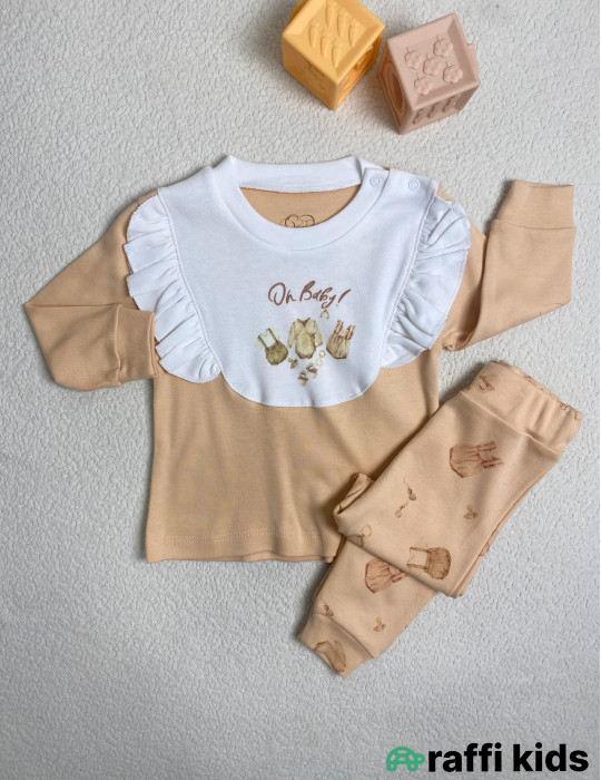 Nomi 2-li dəst -Türkiyə istehsalı pambıq uşaq geyimi|Raffi Kids