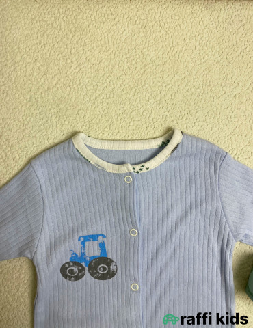 Mavi traktor tulum -Türkiyə istehsalı pambıq uşaq geyimi|Raffi Kids 2