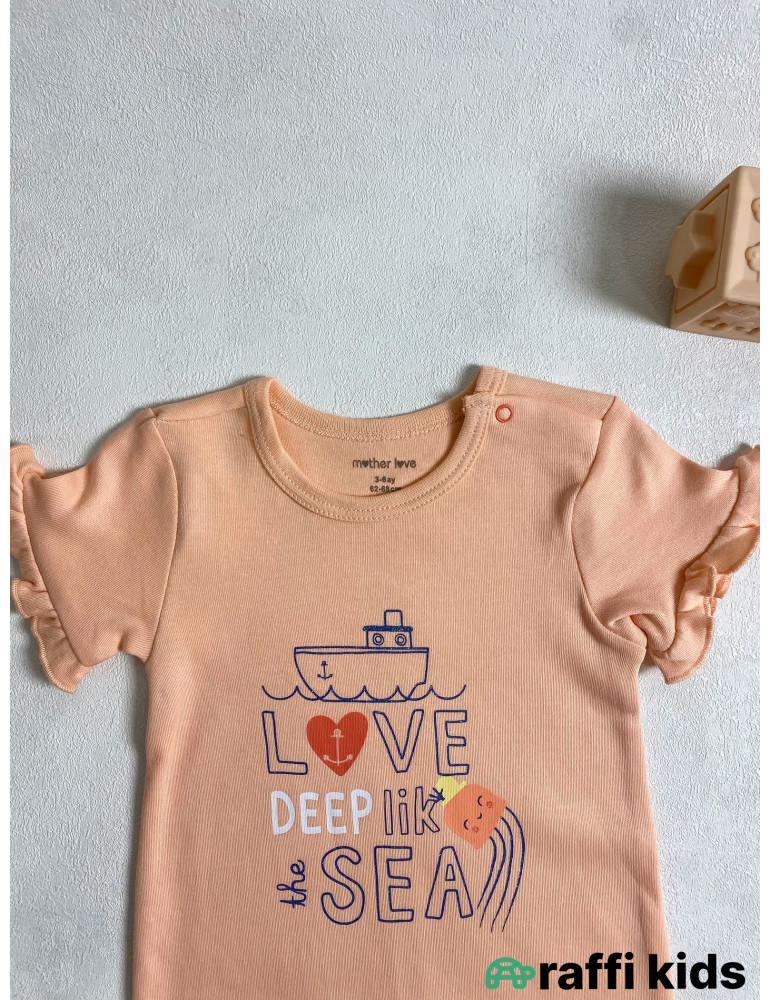 Love şort tulum -Türkiyə istehsalı pambıq uşaq geyimi|Raffi Kids
