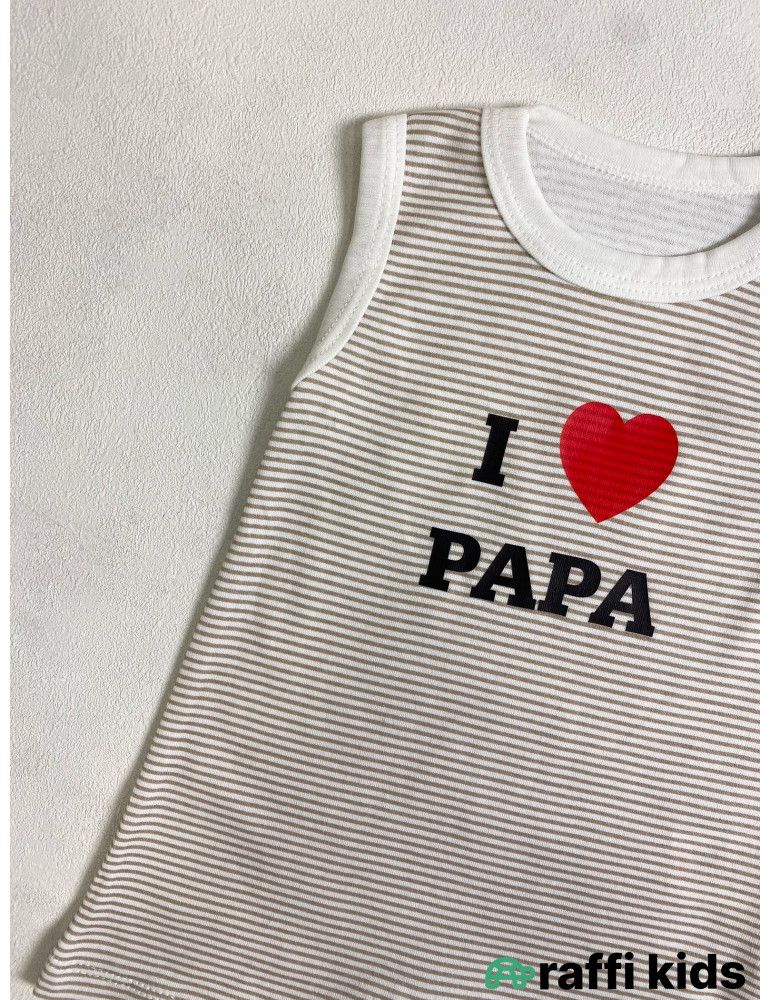 Love papa şort tulum -Türkiyə istehsalı pambıq uşaq geyimi|Raffi Kids