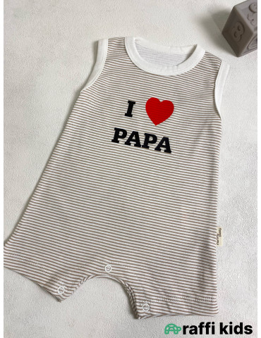 Love papa şort tulum -Türkiyə istehsalı pambıq uşaq geyimi|Raffi Kids 2