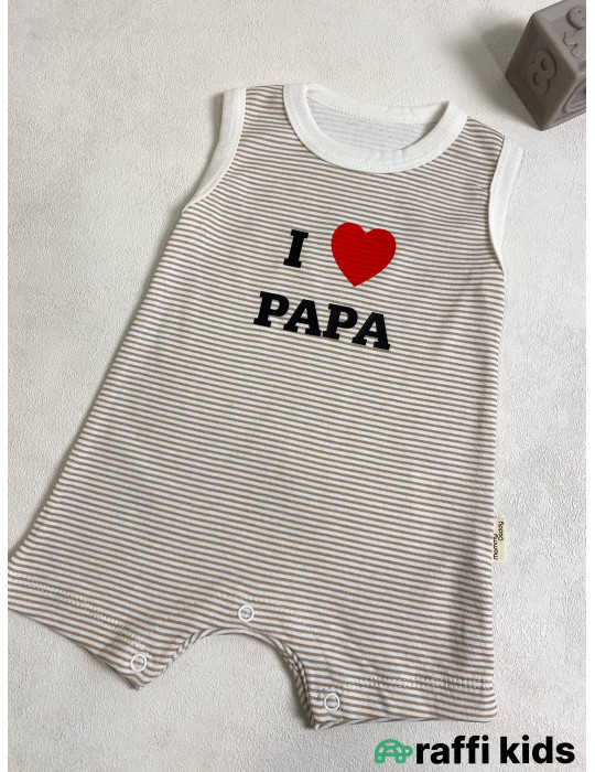 Love papa şort tulum -Türkiyə istehsalı pambıq uşaq geyimi|Raffi Kids