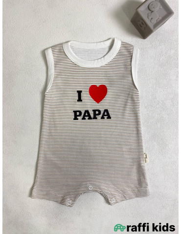 Love papa şort tulum -Türkiyə istehsalı pambıq uşaq geyimi|Raffi Kids