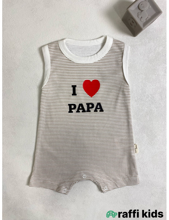Love papa şort tulum -Türkiyə istehsalı pambıq uşaq geyimi|Raffi Kids