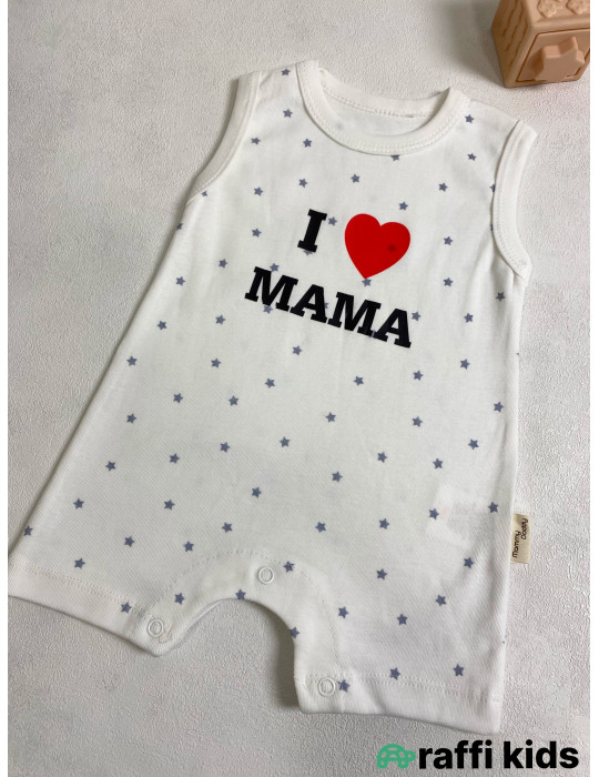 Love mama şort tulum-Türkiyə istehsalı pambıq uşaq geyimi|Raffi Kids