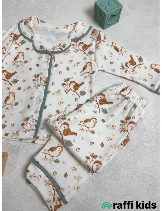 Yuxulu sərçələr pijama dəst -Türkiyə istehsalı pambıq uşaq geyimi|Raffi Kids