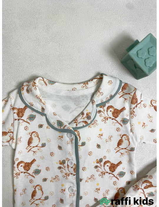 Yuxulu sərçələr pijama dəst -Türkiyə istehsalı pambıq uşaq geyimi|Raffi Kids