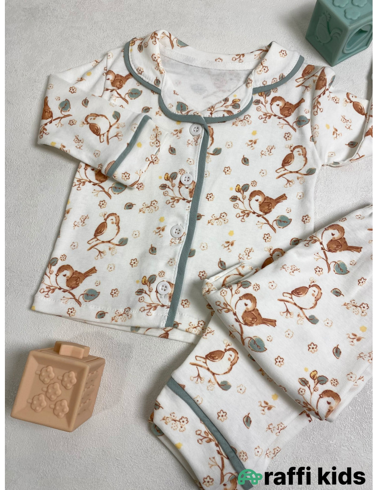 Yuxulu sərçələr pijama dəst -Türkiyə istehsalı pambıq uşaq geyimi|Raffi Kids