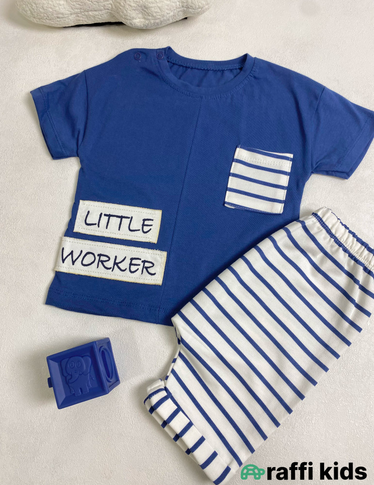 Little worker 2-li dəst -Türkiyə istehsalı pambıq uşaq geyimi|Raffi Kids