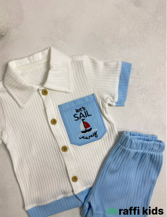 Let's sail away 2-li dəst -Türkiyə istehsalı pambıq uşaq geyimi|Raffi Kids