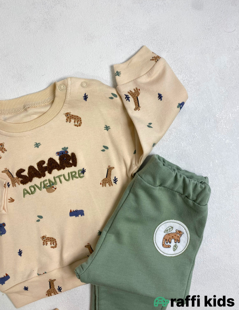 Safari 2-li dəst -Türkiyə istehsalı pambıq uşaq geyimi|Raffi Kids