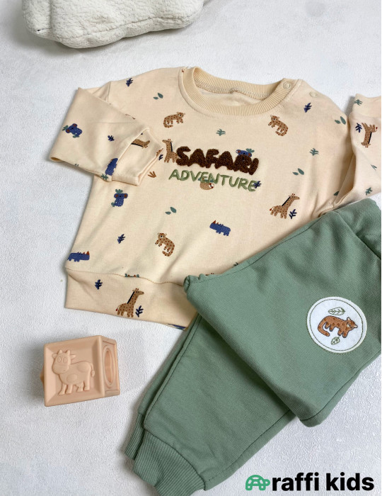 Safari 2-li dəst -Türkiyə istehsalı pambıq uşaq geyimi|Raffi Kids