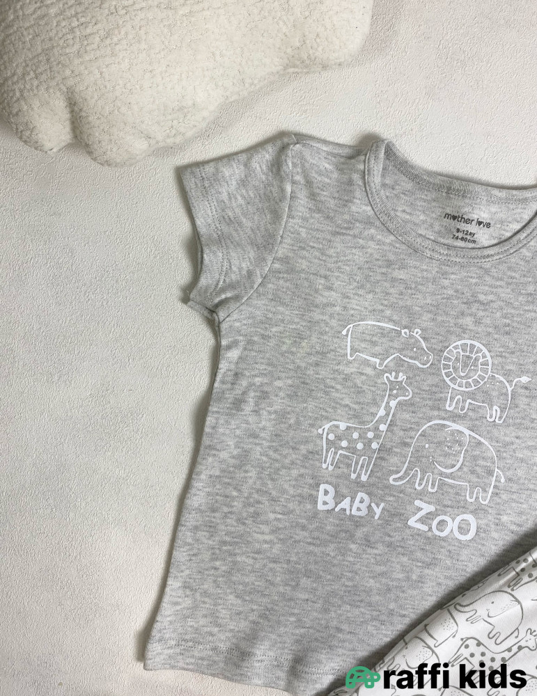 Baby zoo 2-li dəst-Türkiyə istehsalı pambıq uşaq geyimi|Raffi Kids