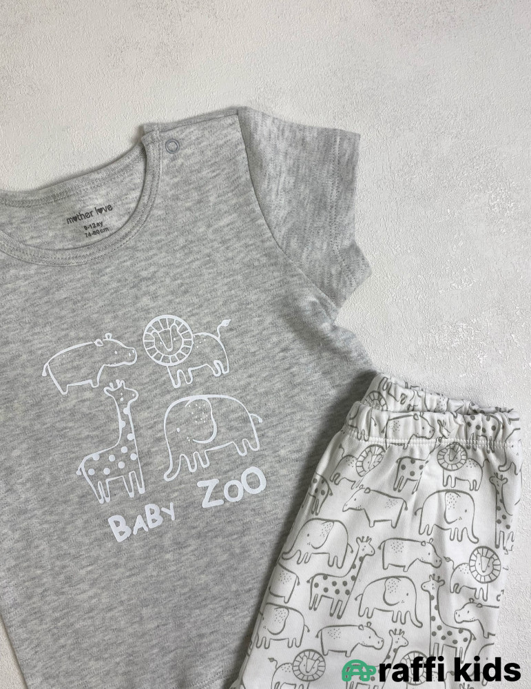 Baby zoo 2-li dəst-Türkiyə istehsalı pambıq uşaq geyimi|Raffi Kids