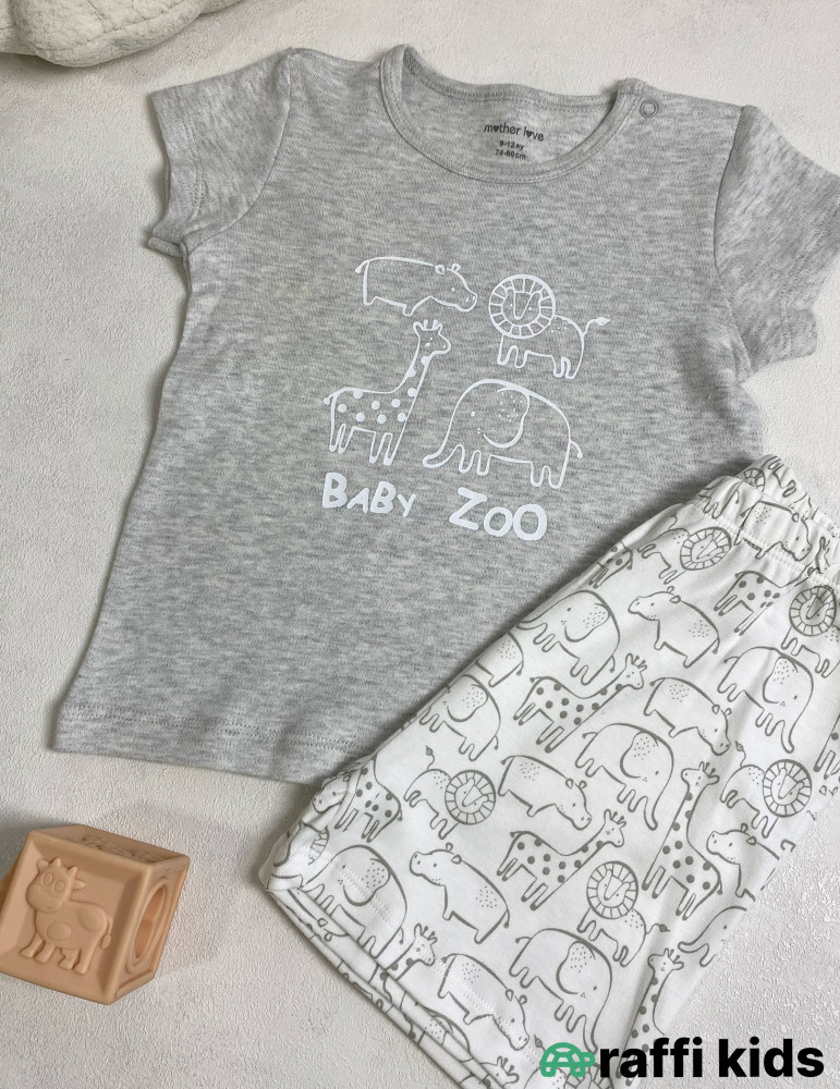 Baby zoo 2-li dəst-Türkiyə istehsalı pambıq uşaq geyimi|Raffi Kids