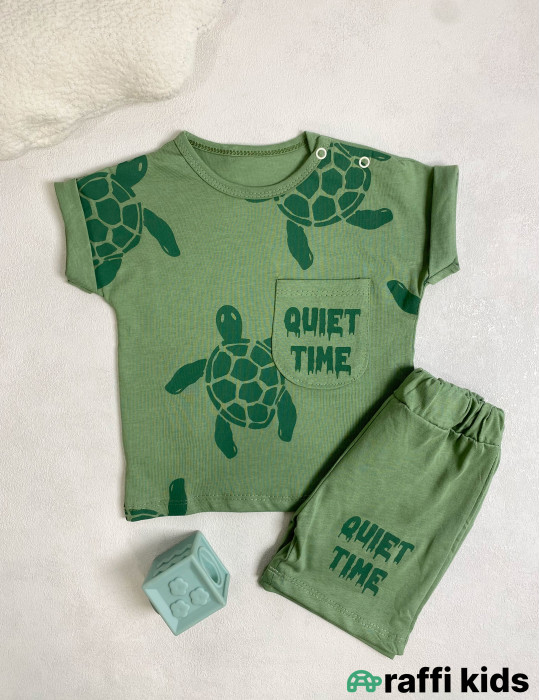 Quiet time 2-li dəst -Türkiyə istehsalı pambıq uşaq geyimi|Raffi Kids