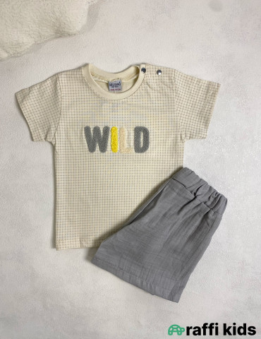 Wild 2-li dəst -Türkiyə istehsalı pambıq uşaq geyimi|Raffi Kids