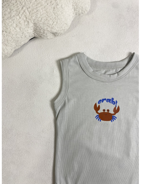 Crab qolsuz body -Türkiyə istehsalı pambıq uşaq geyimi|Raffi Kids
