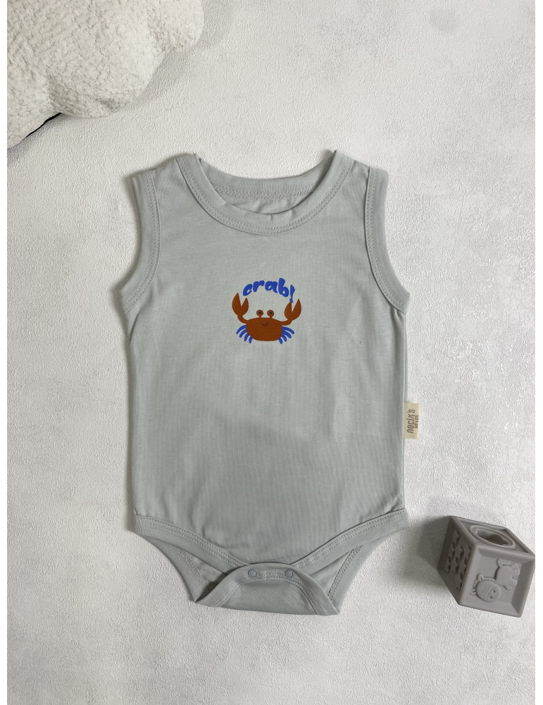 Crab qolsuz body -Türkiyə istehsalı pambıq uşaq geyimi|Raffi Kids