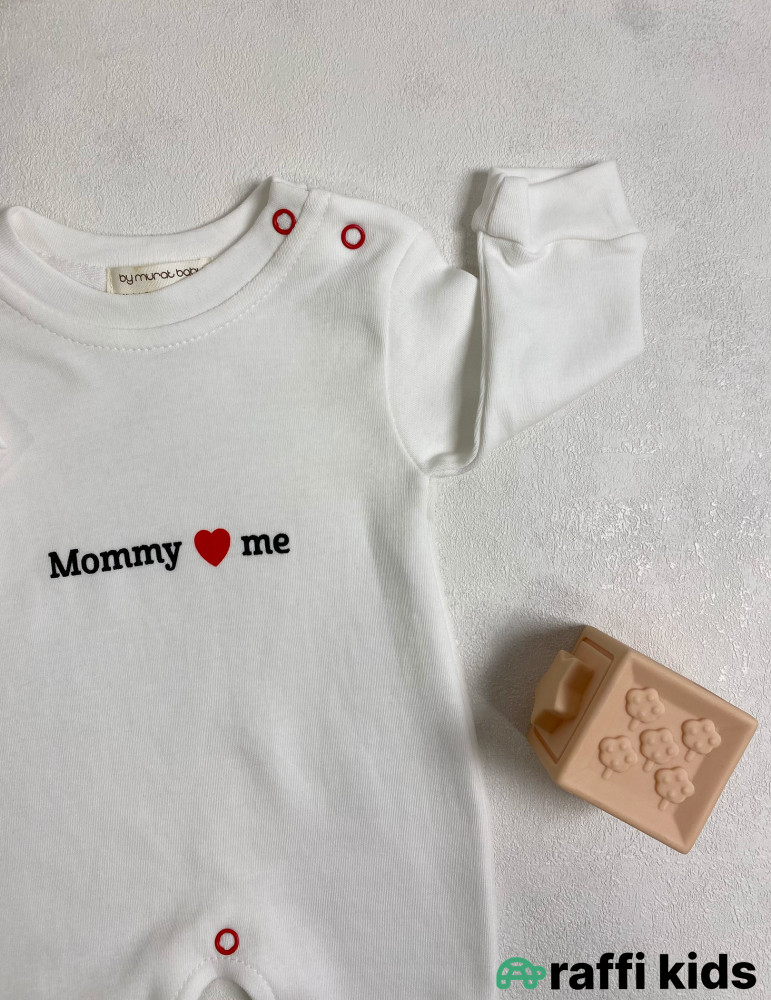 Mommy love me ayaqı bağlı tulum -Türkiyə istehsalı pambıq uşaq geyimi|Raffi Kids
