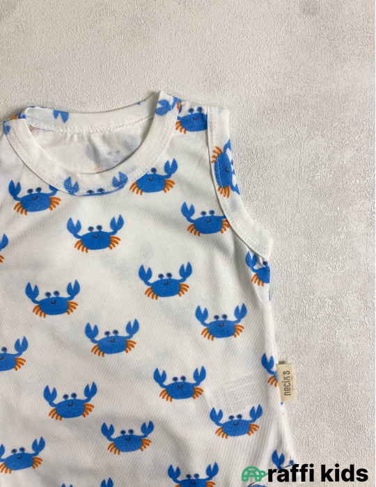 Crab qolsuz body -Türkiyə istehsalı pambıq uşaq geyimi|Raffi Kids