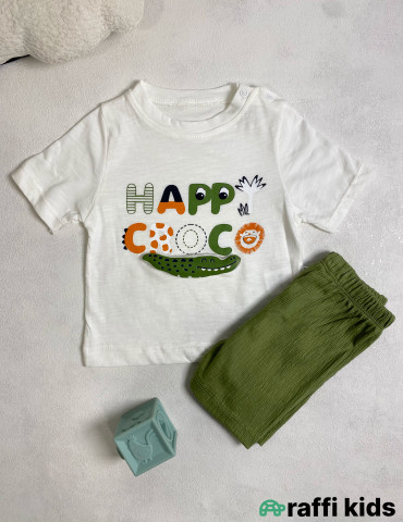 Happy 2-li dəst -Türkiyə istehsalı pambıq uşaq geyimi|Raffi Kids