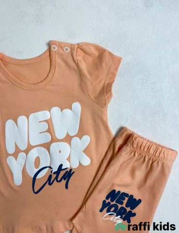 New york 2-li dəst-Türkiyə istehsalı pambıq uşaq dəsti|Raffi Kids 2