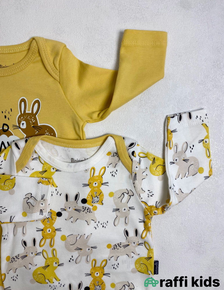 Bunny 2-li uzunqol body set -Türkiyə istehsalı pambıq uşaq geyimi|Raffi Kids