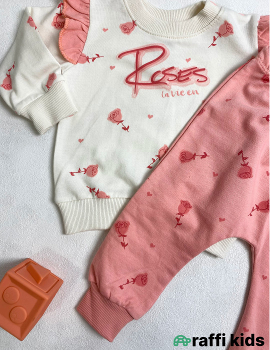 Roses 2-li dəst -Türkiyə istehsalı pambıq uşaq geyimi|Raffi Kids