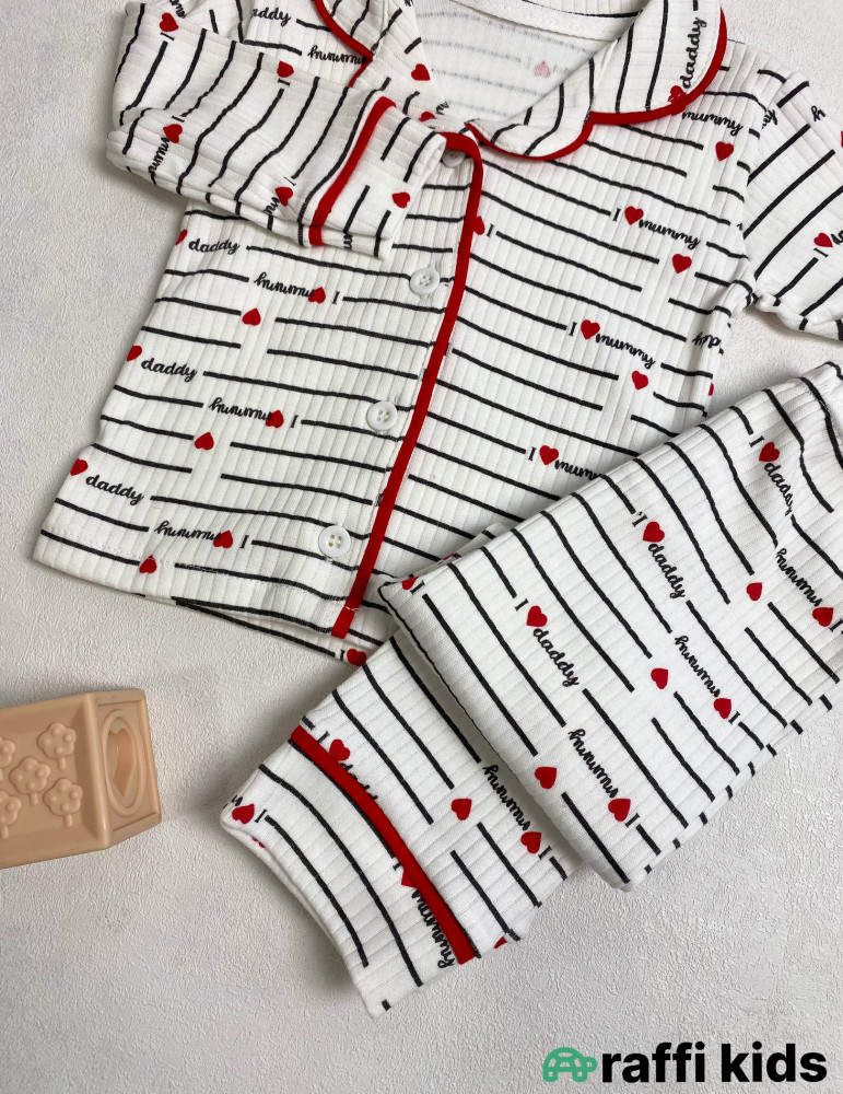 Daddy and mammy 2-li pijama dəst -Türkiyə istehsalı pambıq uşaq geyimi|Raffi Kids