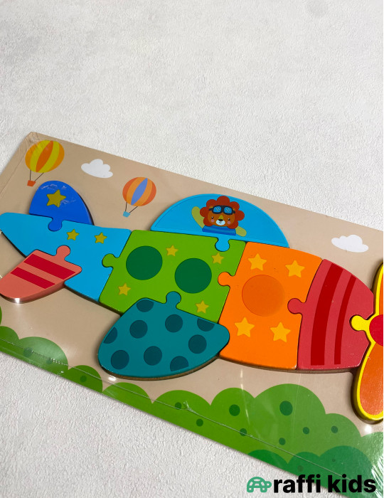 Pilot taxta puzzle – Körpələr və Uşaqlar üçün Əyləncəli Oyuncaq|Raffi Kids