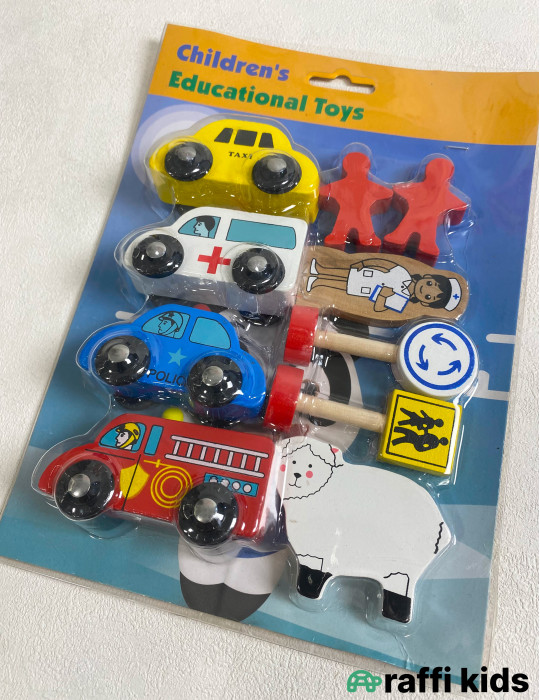 Yolda taxta maşın və yol qaydaları taxta oyuncaq | Öyrədici Uşaq Oyuncağı|Raffi Kids