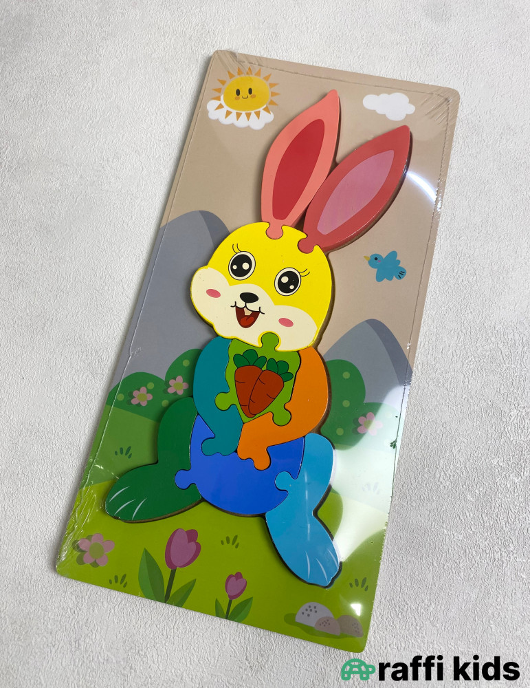 Dovşan taxta puzzle | Uşaqlar üçün Taxta Puzzle|Raffi Kids