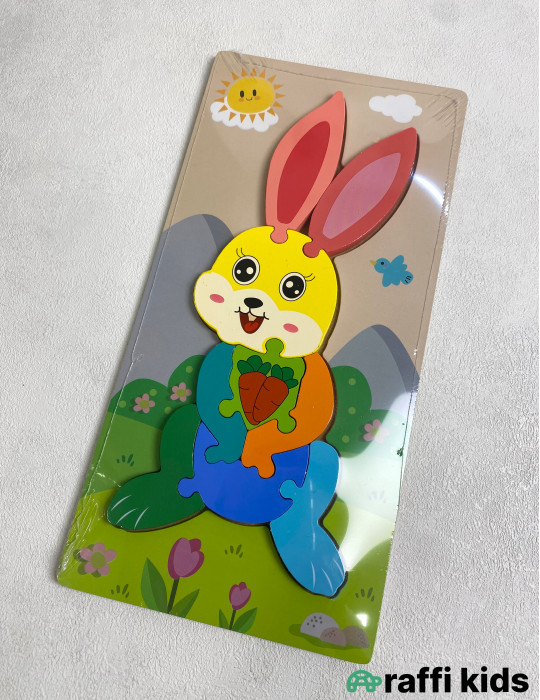 Dovşan taxta puzzle | Uşaqlar üçün Taxta Puzzle|Raffi Kids