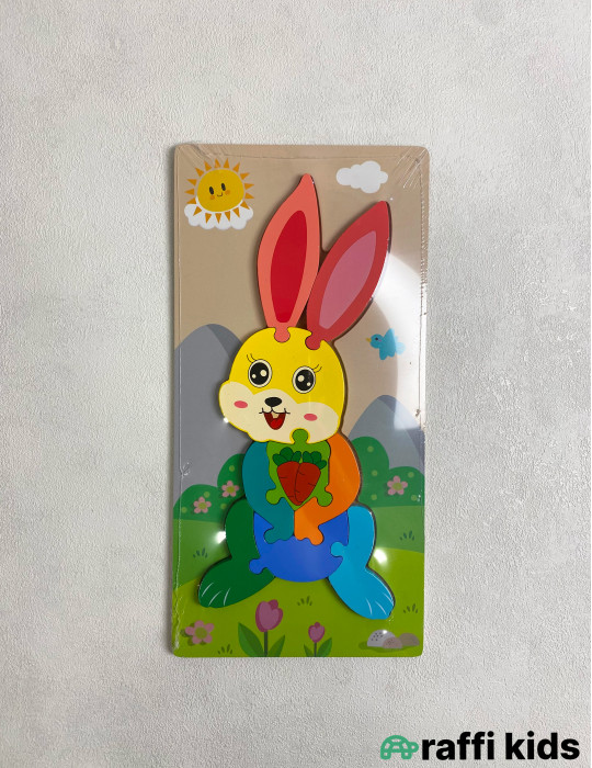 Dovşan taxta puzzle | Uşaqlar üçün Taxta Puzzle|Raffi Kids