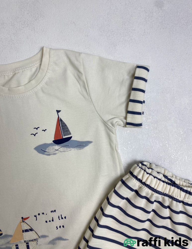 Sea 2-li dəst -Türkiyə istehsalı pambıq uşaq geyimi|Raffi Kids