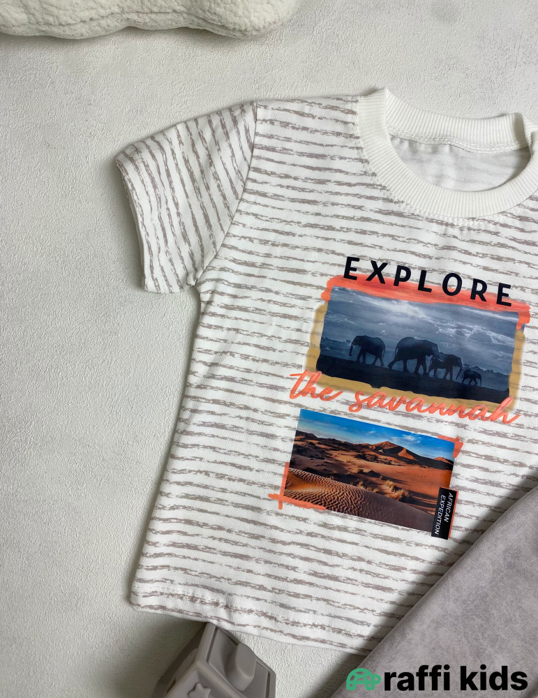Explorer 2-li dəst -Türkiyə istehsalı pambıq uşaq geyimi|Raffi Kids