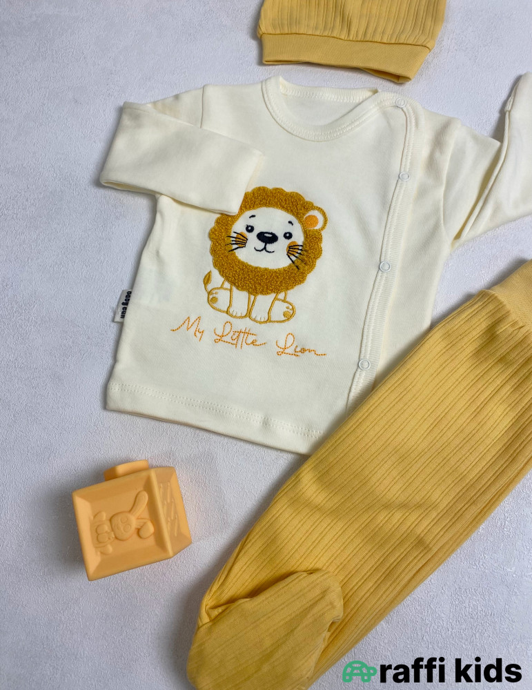 Lion 3-lü dəst -Türkiyə istehsalı pambıq uşaq geyimi|Raffi Kids
