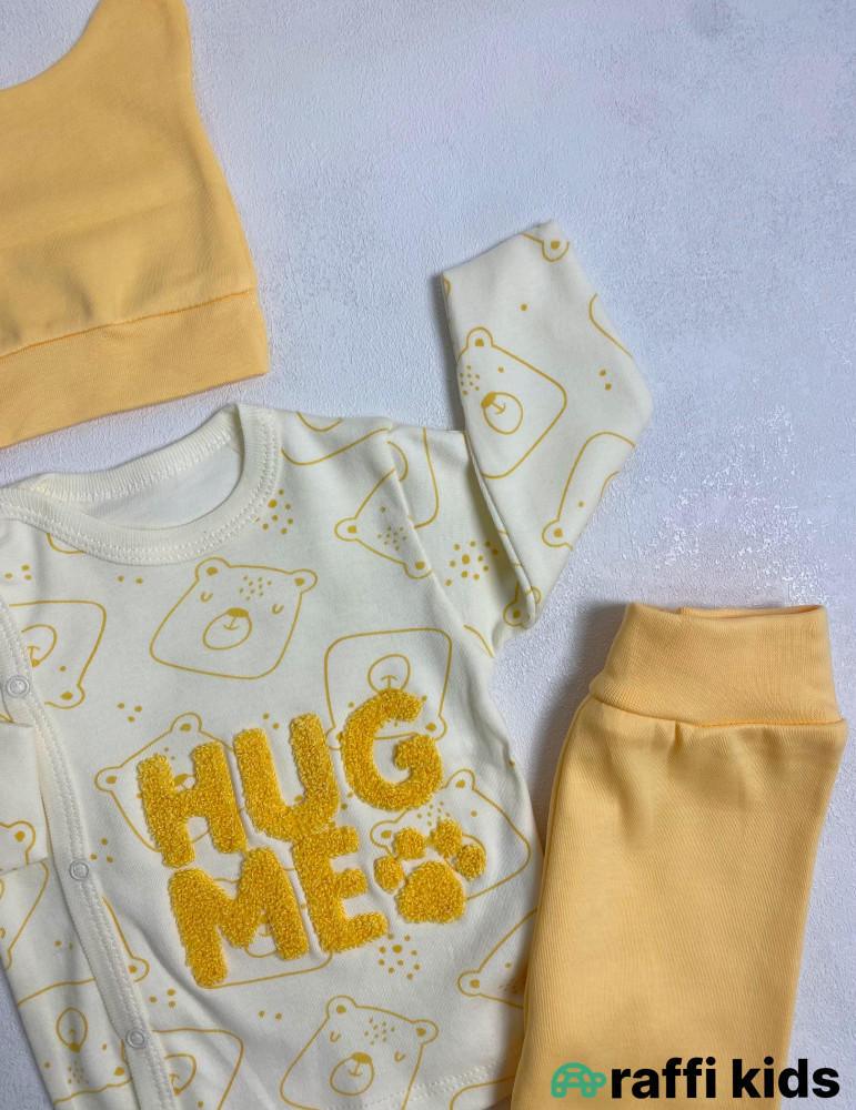 Hug me 3-lü dəst -Türkiyə istehsalı pambıq uşaq geyimi|Raffi Kids