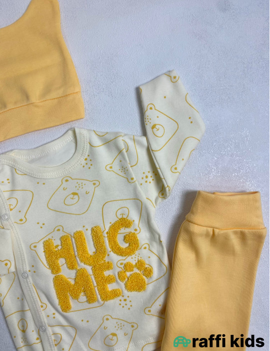 Hug me 3-lü dəst -Türkiyə istehsalı pambıq uşaq geyimi|Raffi Kids
