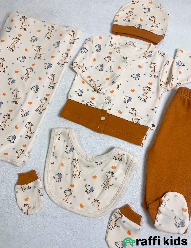 Zoolandiya 6-li set ədyal ilə -Türkiyə istehsalı pambıq uşaq geyimi|Raffi Kids
