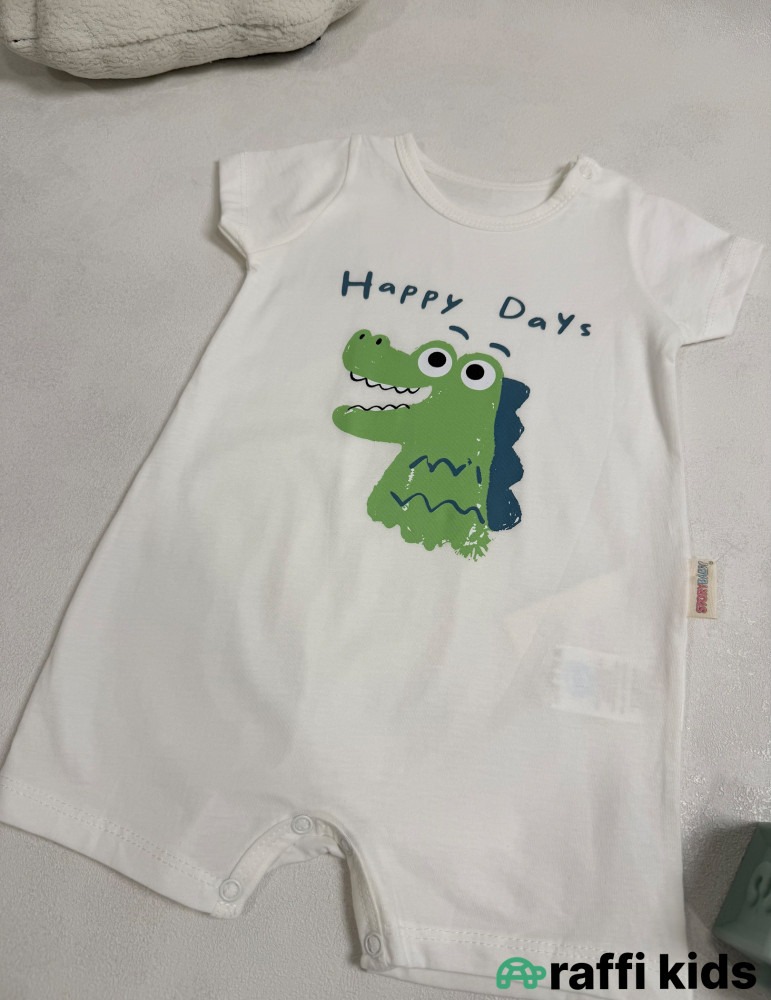 Happy days şort tulum -Türkiyə istehsalı pambıq uşaq geyimi|Raffi Kids