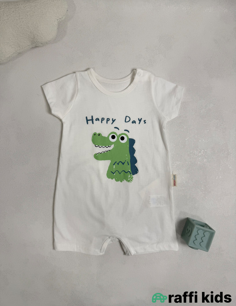 Happy days şort tulum -Türkiyə istehsalı pambıq uşaq geyimi|Raffi Kids