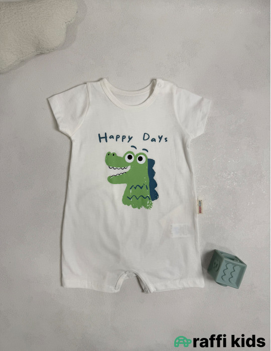 Happy days şort tulum -Türkiyə istehsalı pambıq uşaq geyimi|Raffi Kids